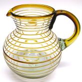 Amber Spiral 120 oz Pitcher and 6 Drinking Glasses set